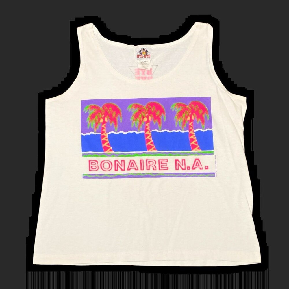 Vintage 1989 Bonaire N.A. Large Tank Top Caribbean Island Netherlands Antilles